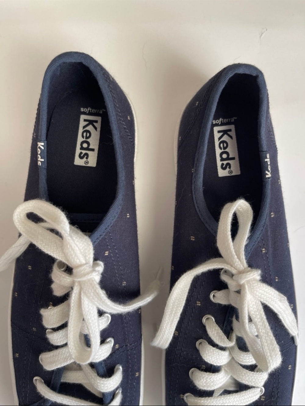 Keds Navy Canvas Sneakers with White Laces - Picture 3 of 5